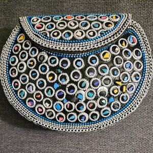 RAMLA HANDMADE MOSAIC SILVER HAND BAG-ATOM